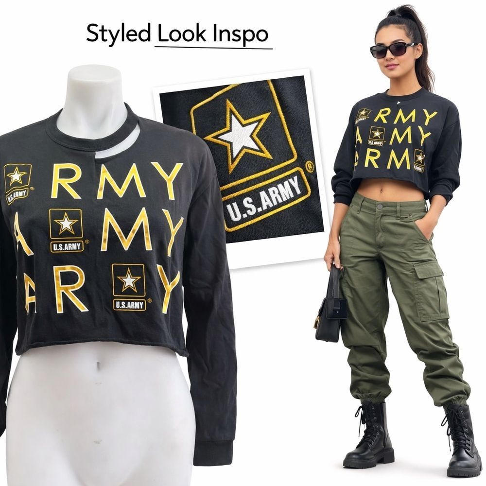 PINK Victoria's Secret Black and Yellow Sweater army Sz M NWT